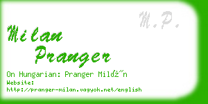 milan pranger business card